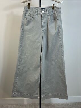 Anthropologie Maeve Jada Grey High Rise Wide Leg Denim Jeans 28